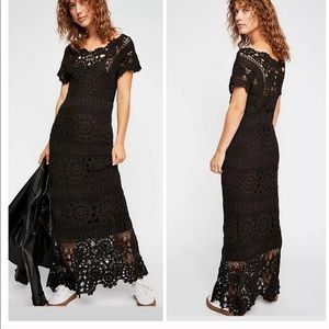 Free People Crochet Fairytale Maxi Dress XS